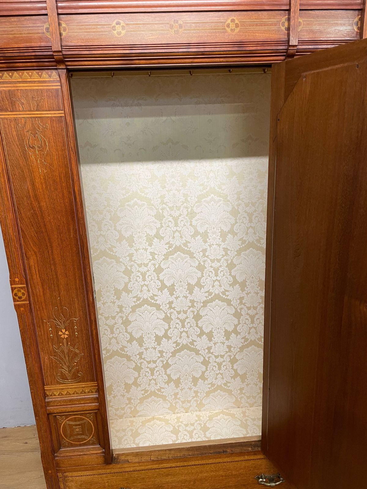 Furniture Arts And Crafts Inlaid Walnut Wardrobe By Christopher Pratt Bradford photo