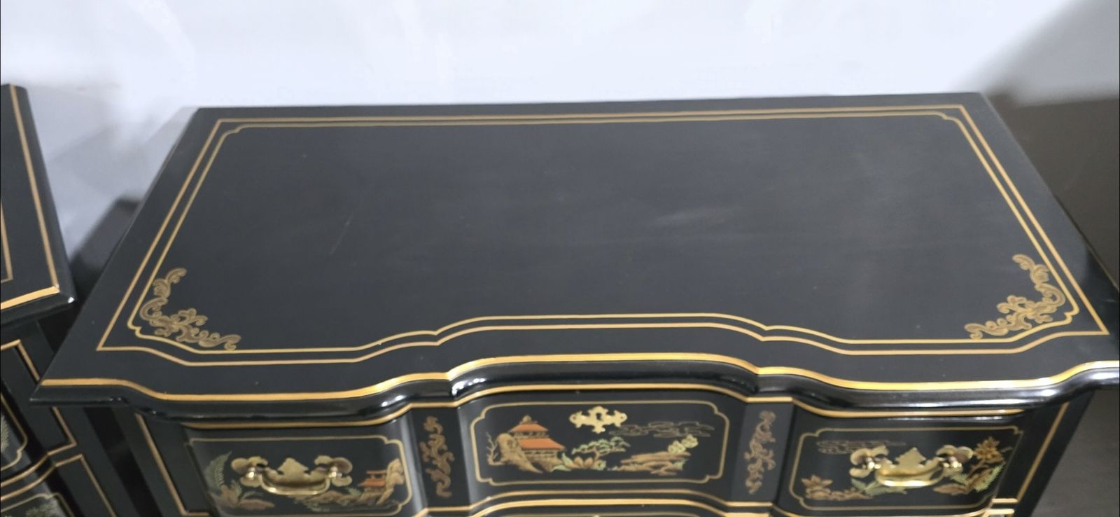 Wonderful Pair Chinoiserie Chests Of Drawers photo vintage