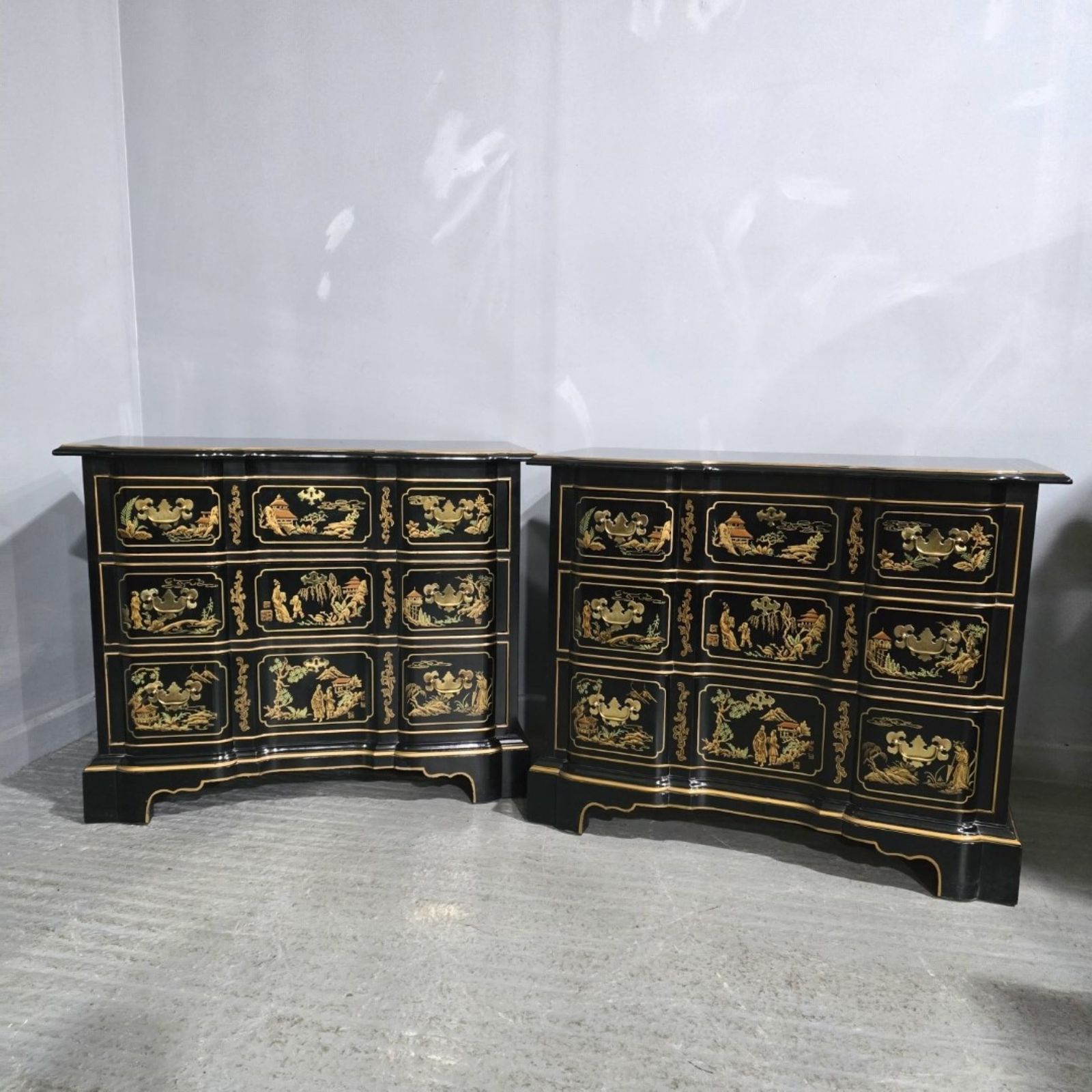 Wonderful Pair Chinoiserie Chests Of Drawers