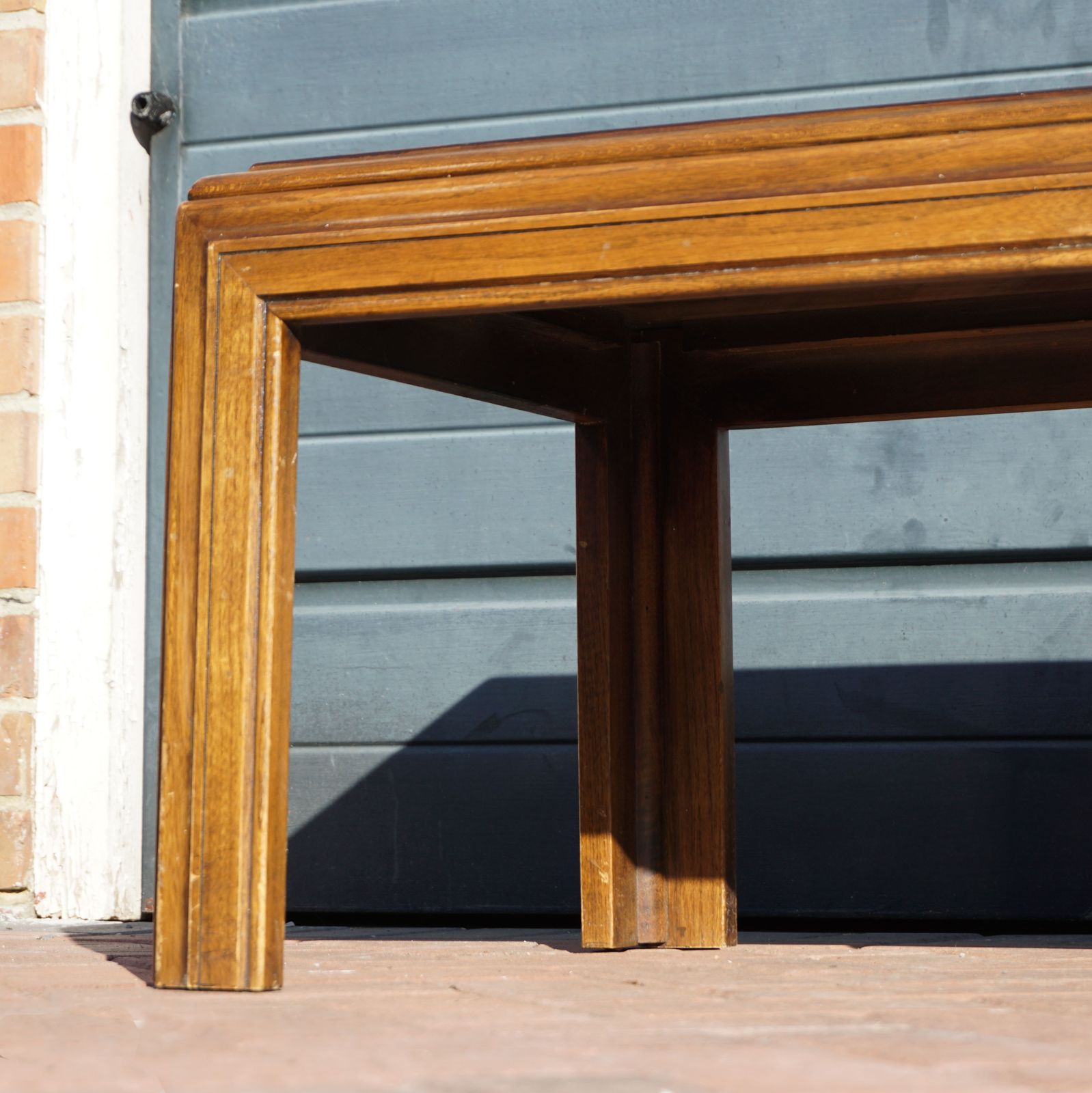 photo furniture Lane Altivista Solid Cedar Wood Coffee Table Diamond Parquet Mid Century Refurbished