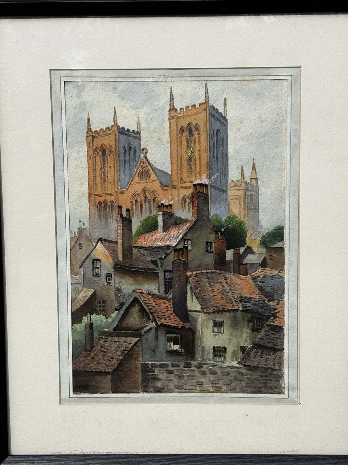 Ripon Cathedral Original Watercolour By P Wood 1949 photo furniture