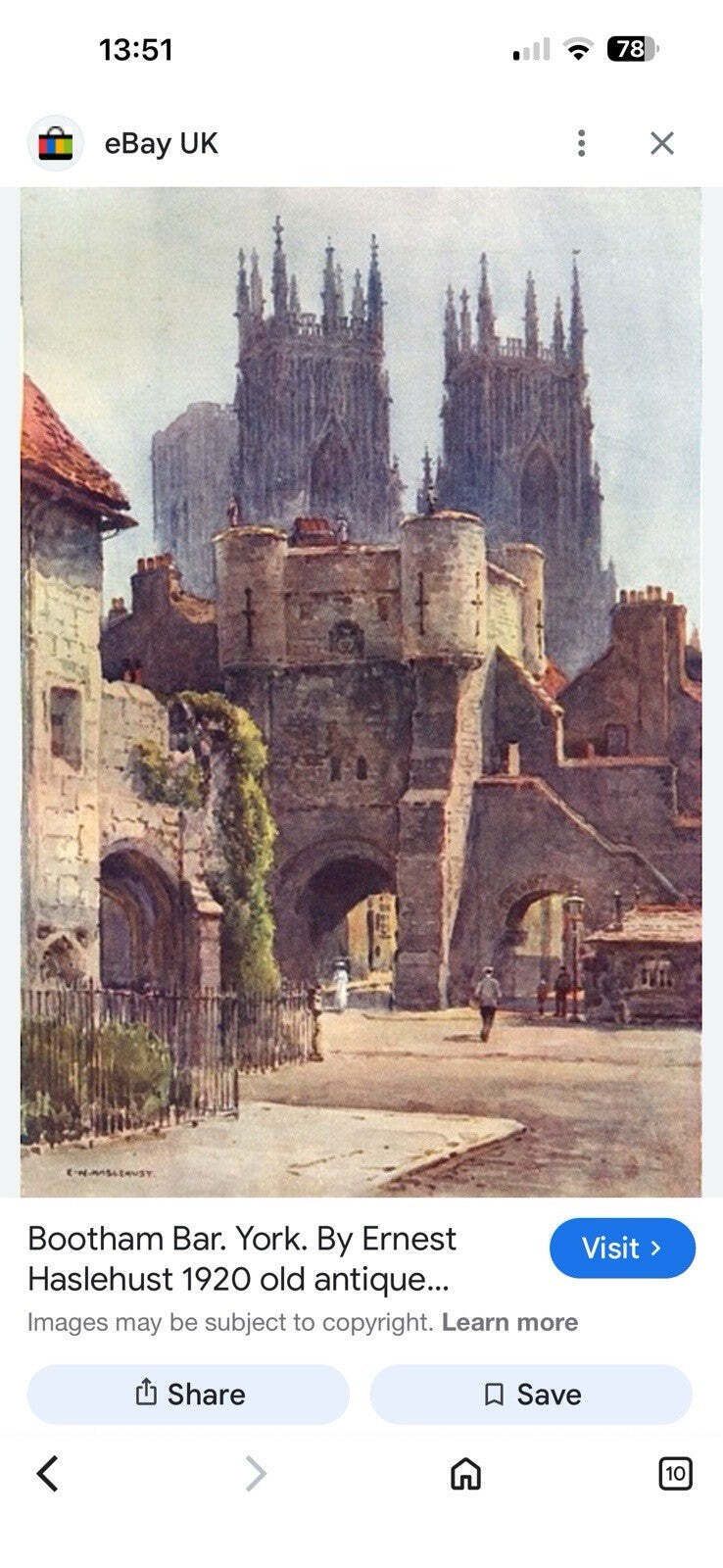 photo furniture York Cathedral & Bootham Bar Original Watercolour By P Wood 1949