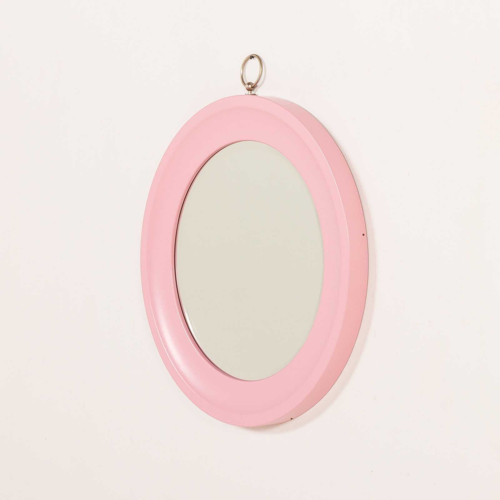 Italian Pink Mirror In The Style Of Artemide, 1970s