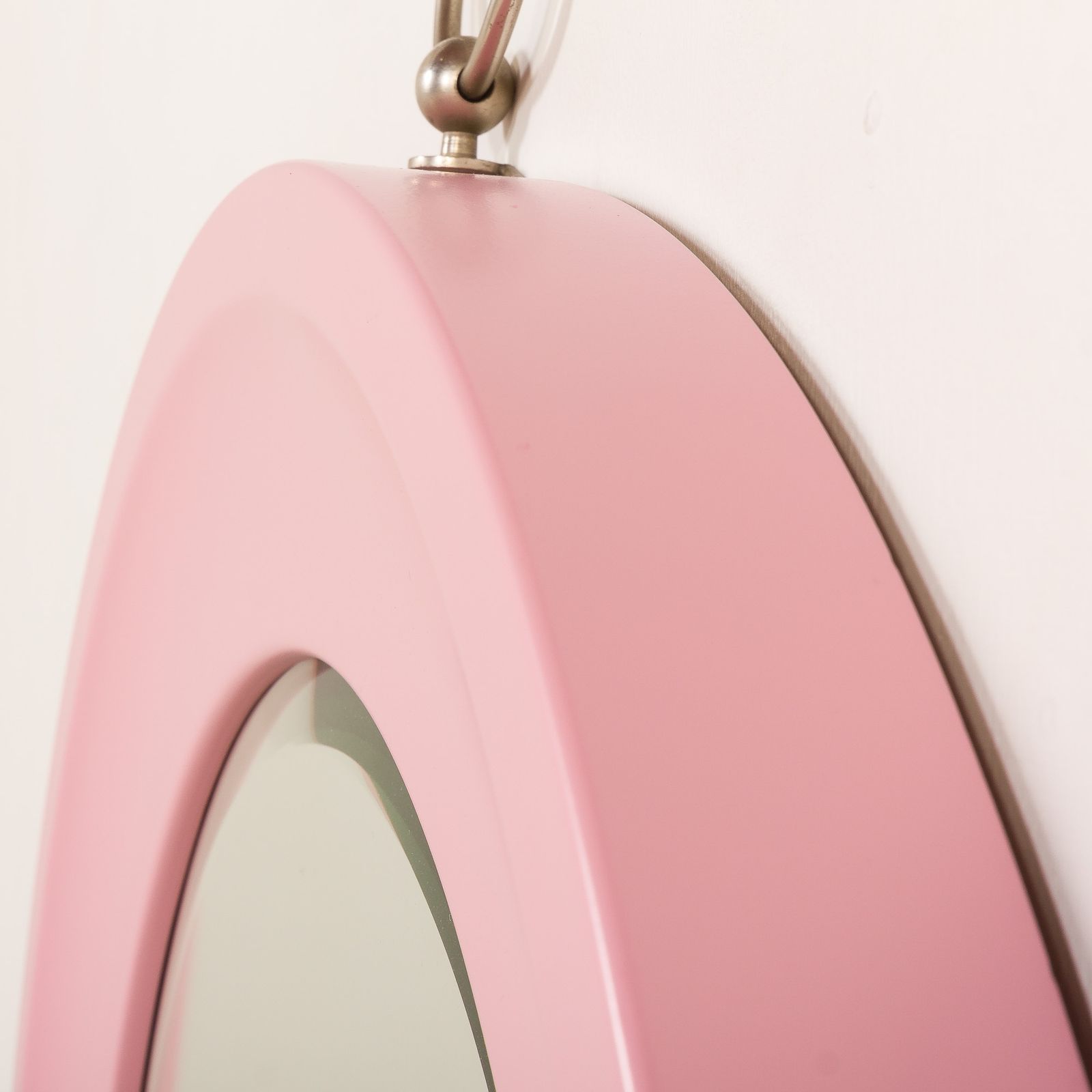 Italian Pink Mirror In The Style Of Artemide, 1970s photo Home Decor
