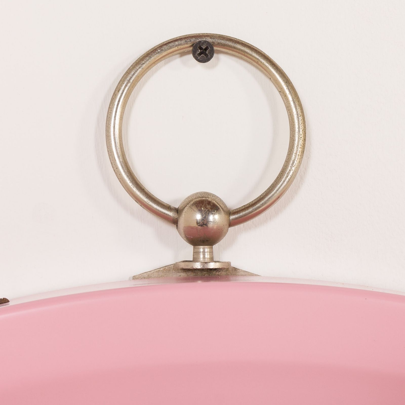 Italian Pink Mirror In The Style Of Artemide, 1970s photo vinterior