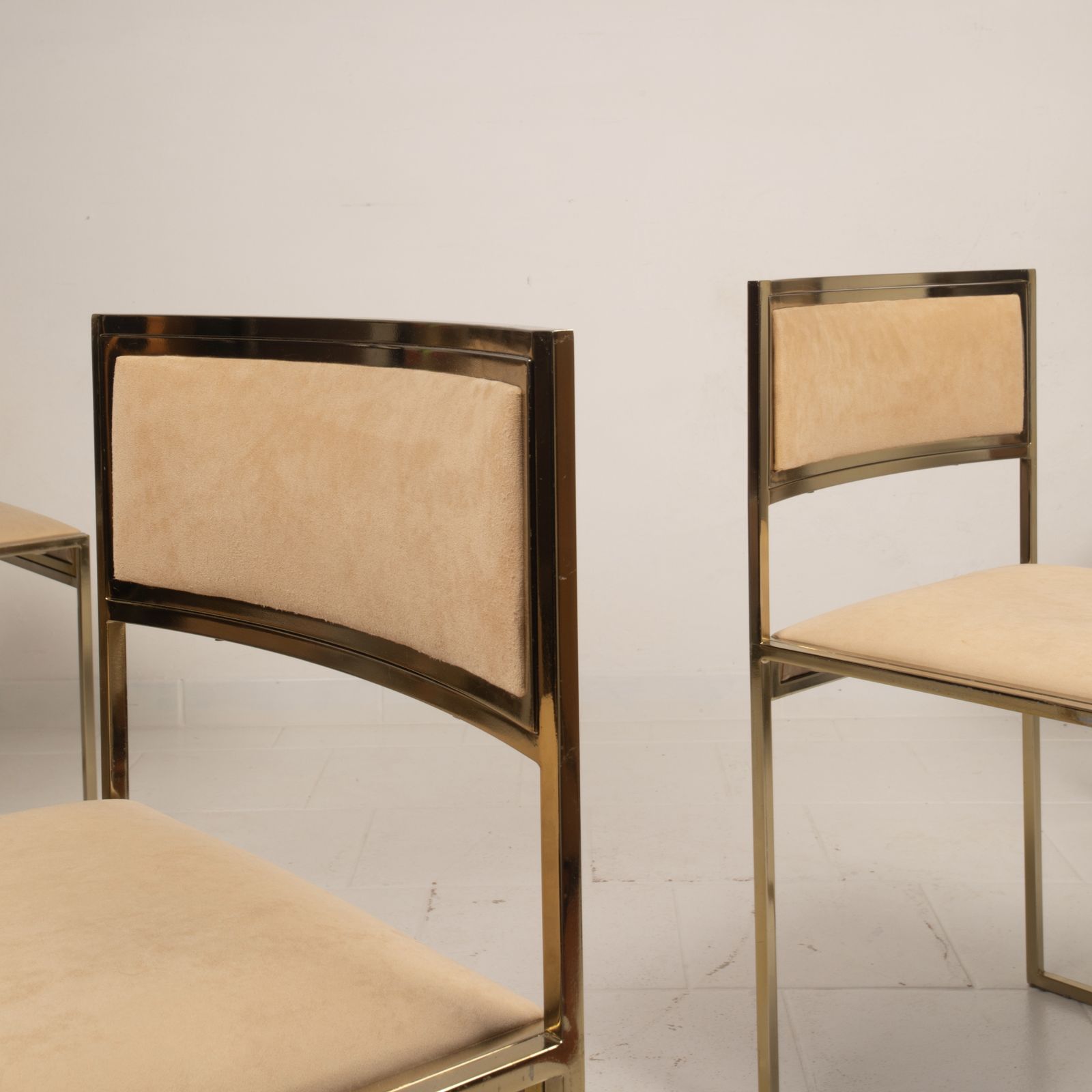Sq Al Chairs By Willy Rizzo For Maison Willy Rizzo – Brass Version 1970 photo Furniture