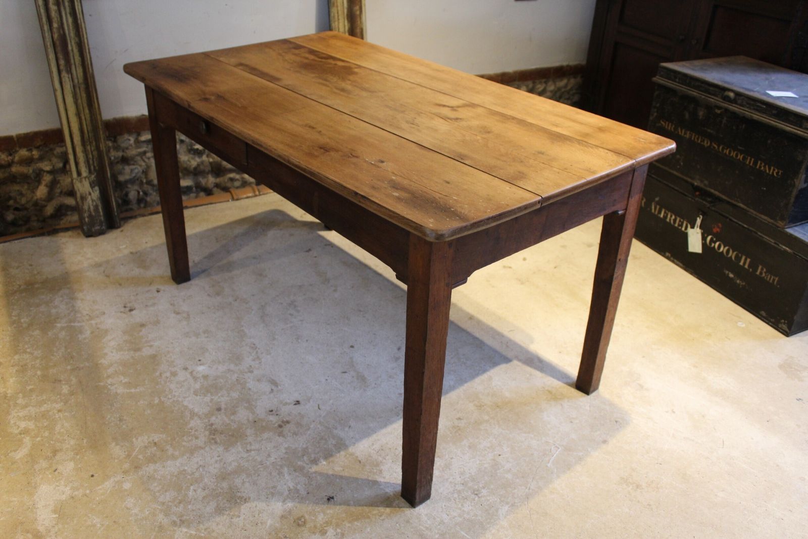 Table Refectory Farmhouse Victorian Oak Seats 6 C1870 photo Furniture