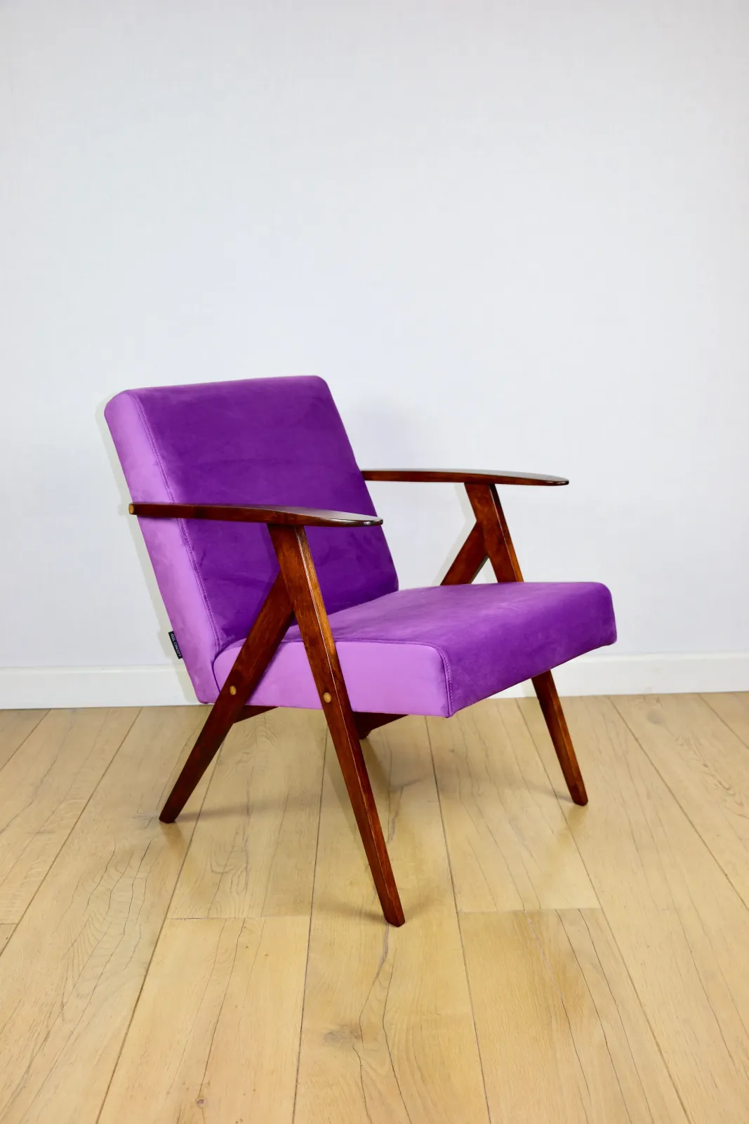 Vintage Armchair Like Var Purple Velvet   2 Pieces Available