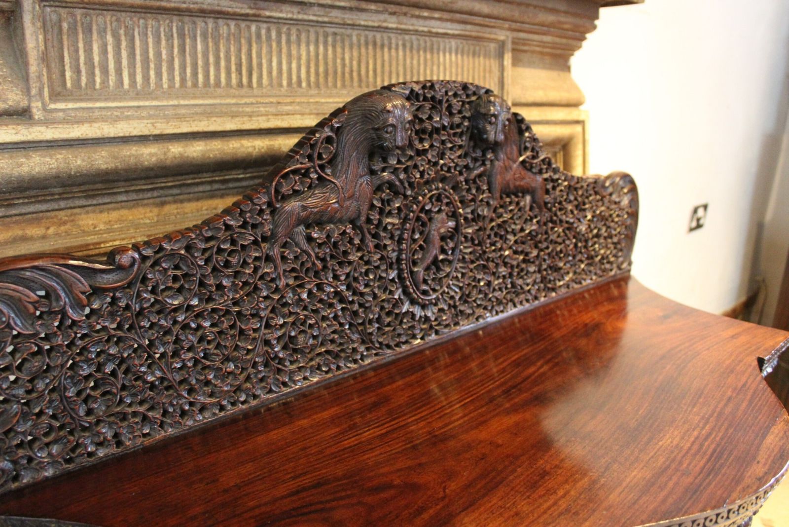 Cabinet Sideboard Outstanding Burmese Carved Padauk C1880 photo Furniture