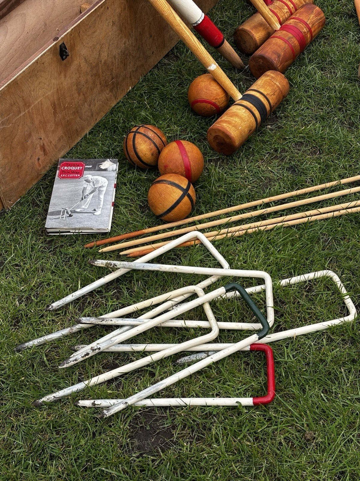 Croquet Set In Wooden Case, Very Good Quality. photo 607.0