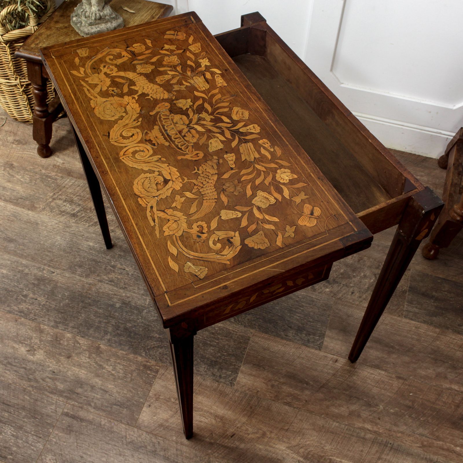 19th Century Dutch Marquetry Card Table photo buy