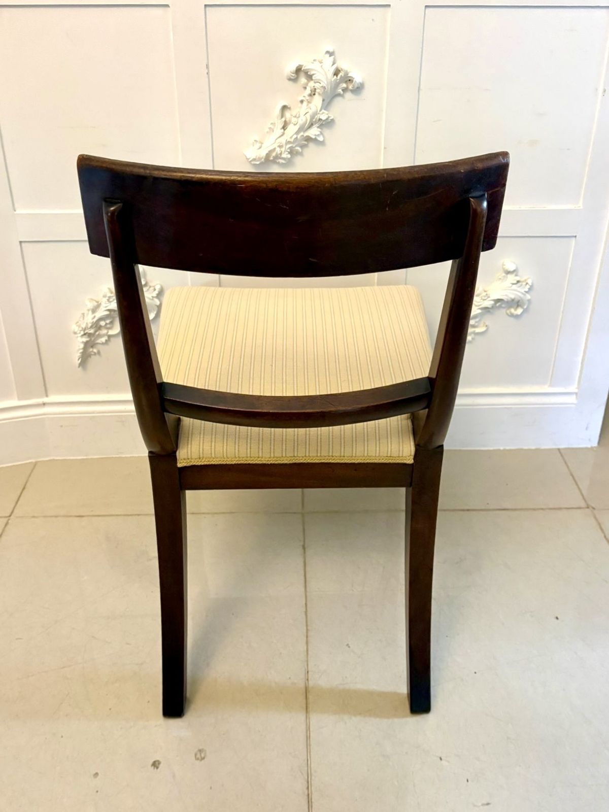Antique English 19th Century Mahogany Klismos Dining Side Chairs – Pair photo for sale