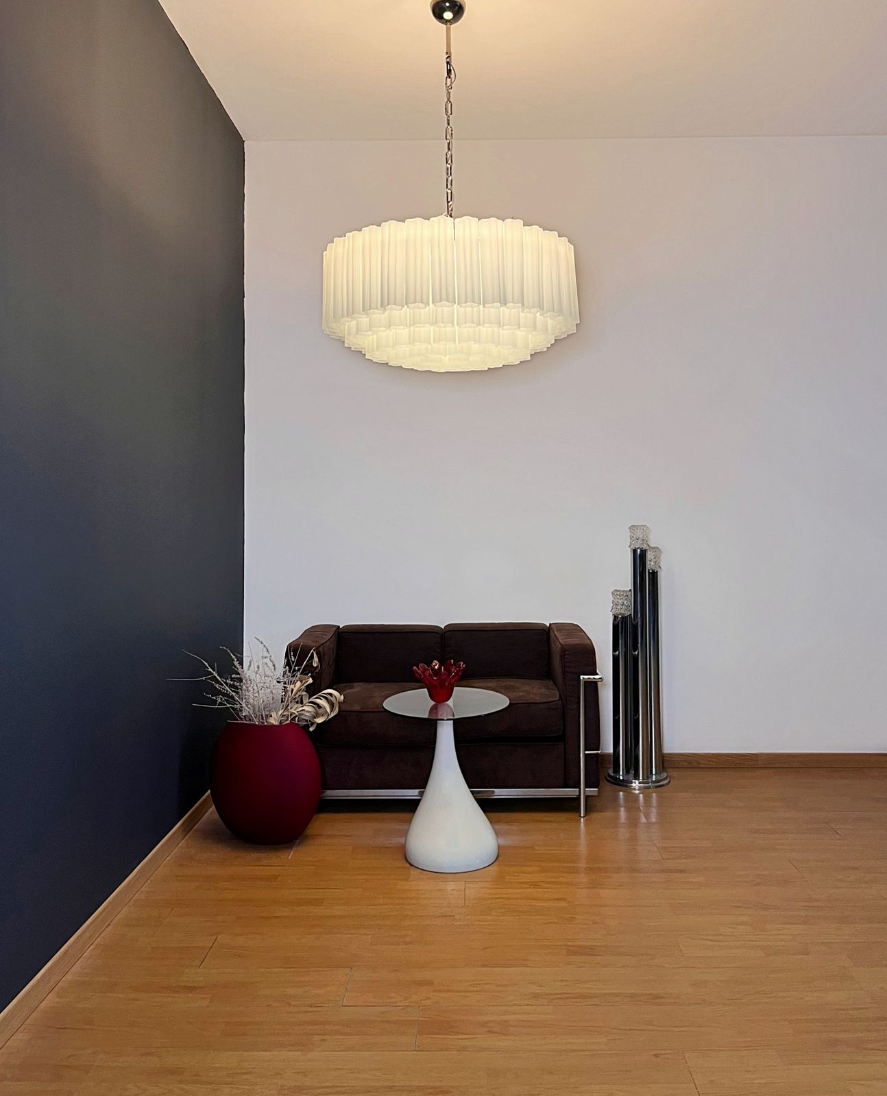 photo furniture Large Murano Glass Chandelier  101 Acid Etched Glass Tubes