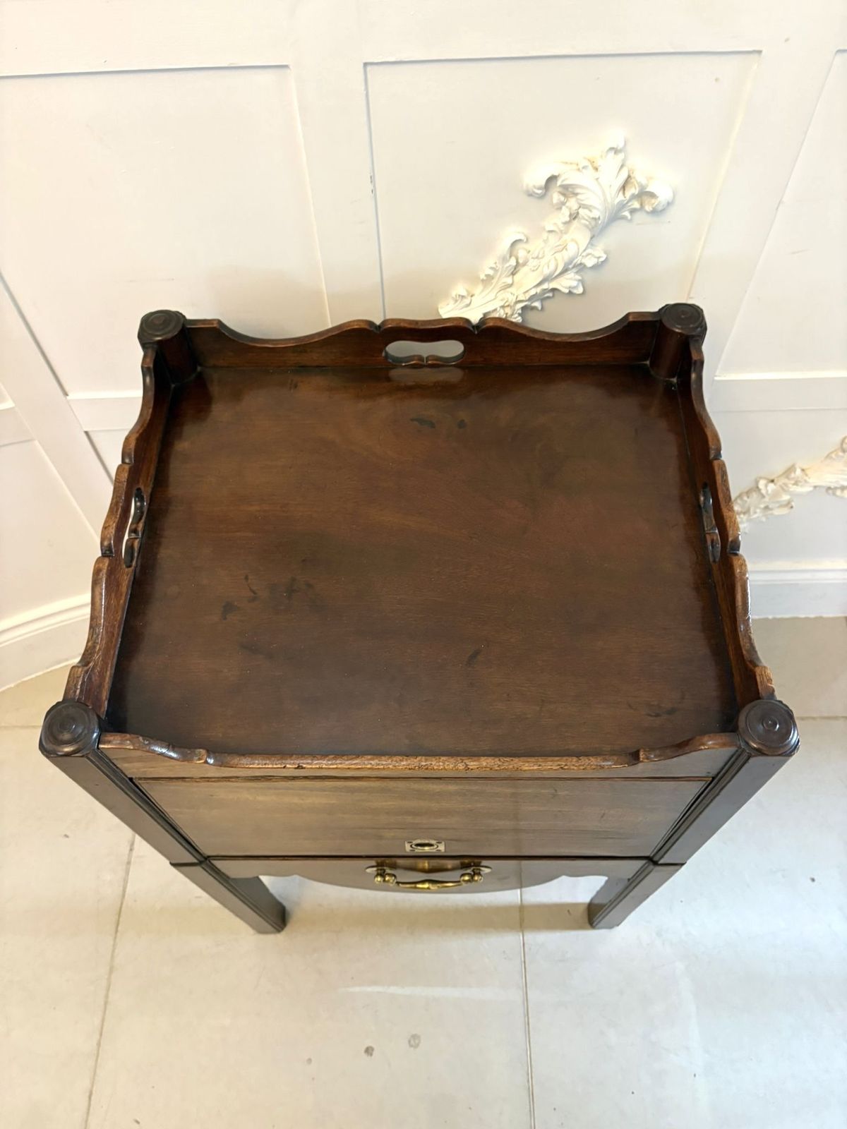 Antique 18th Century Mahogan Bedside Table photo furniture