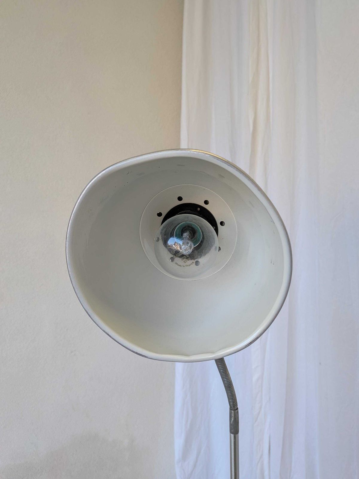 Vintage Adjustable Floor Lamp / Metal Adjustable Gooseneck Reading Light photo 222.0