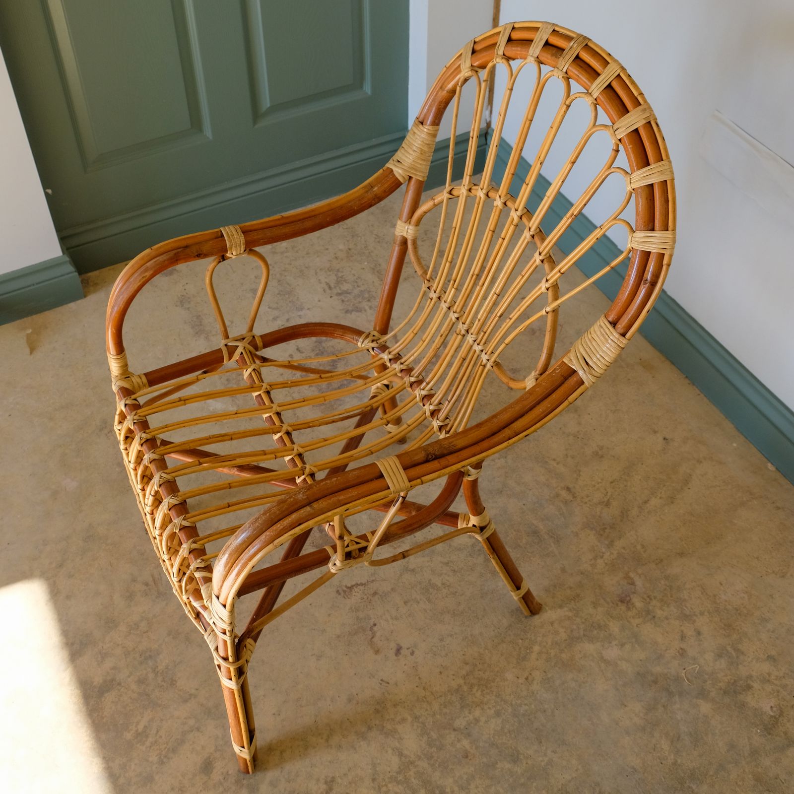 Mid Century Rattan Armchair, 1960s photo buy