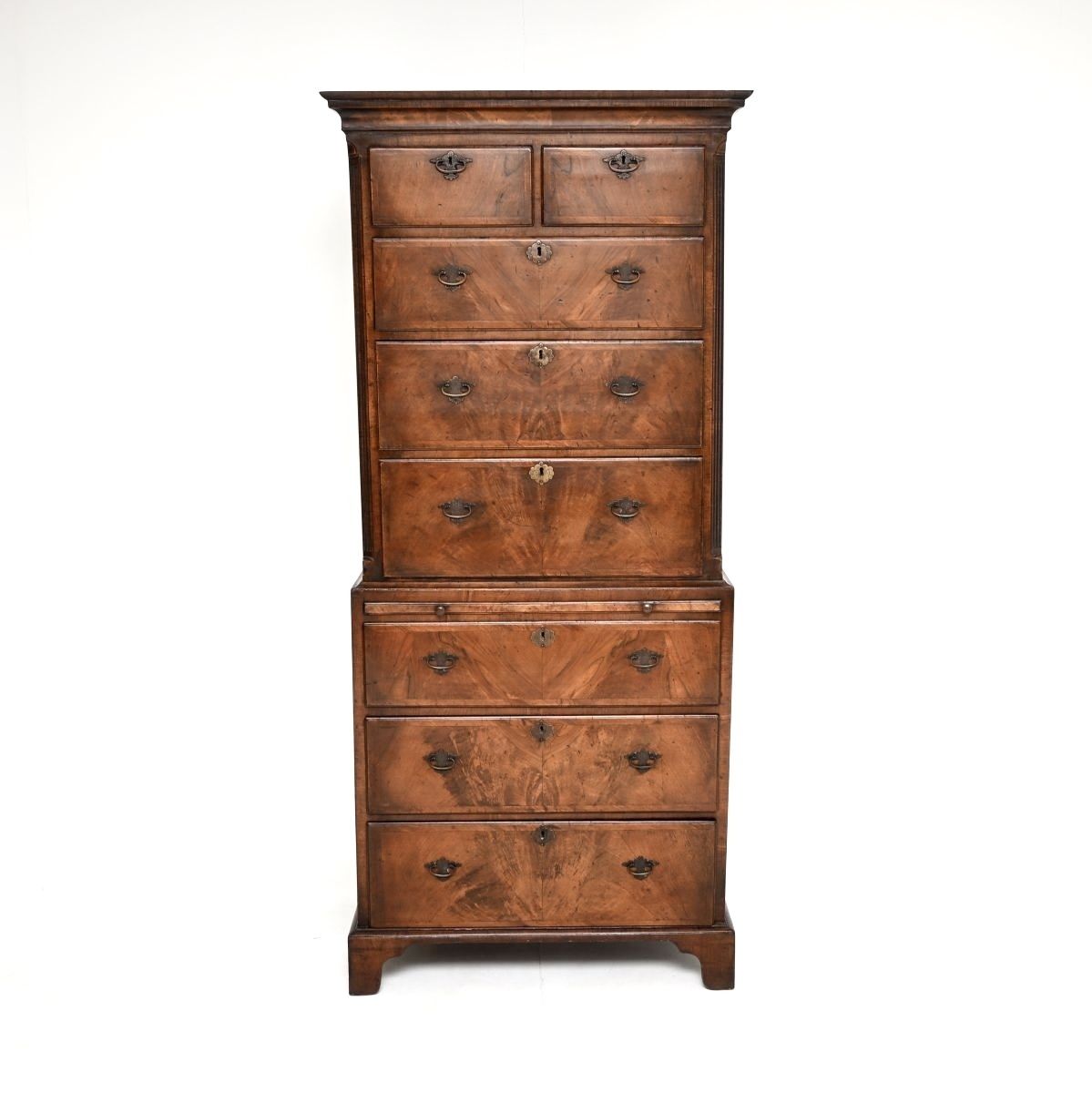Antique Figured Walnut Chest On Chest Of Drawers photo furniture