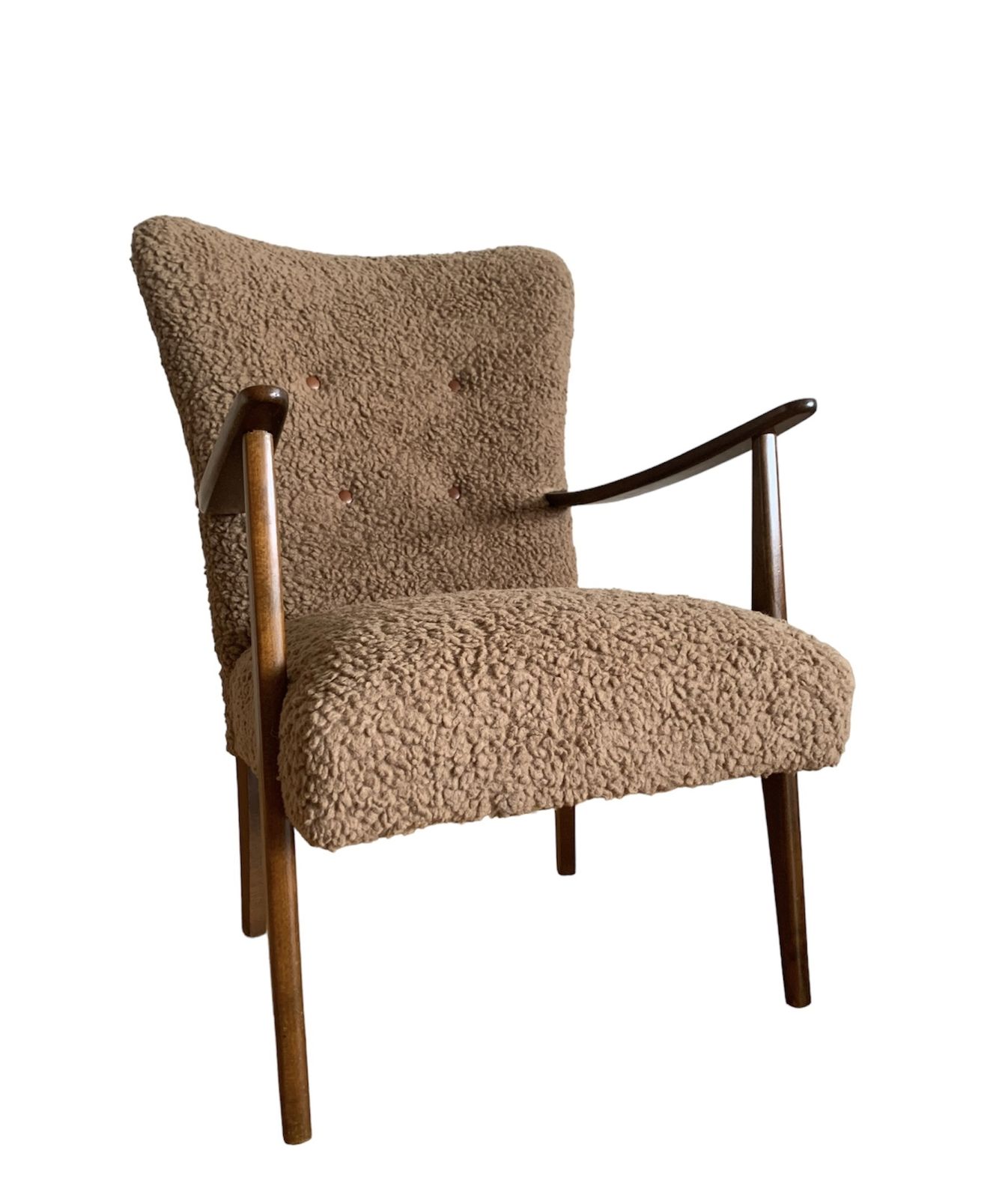 Vintage Danish Armchair And Footstool  In Lambswool photo furniture