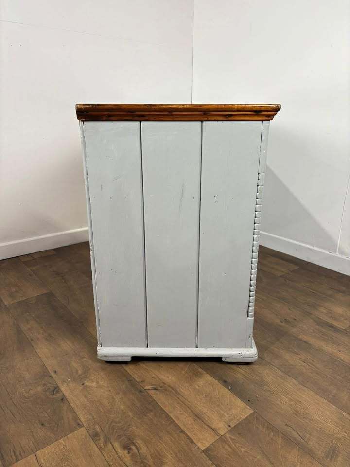 Victorian Pine Three Drawer Painted Chest With Stripped Top photo vinterior
