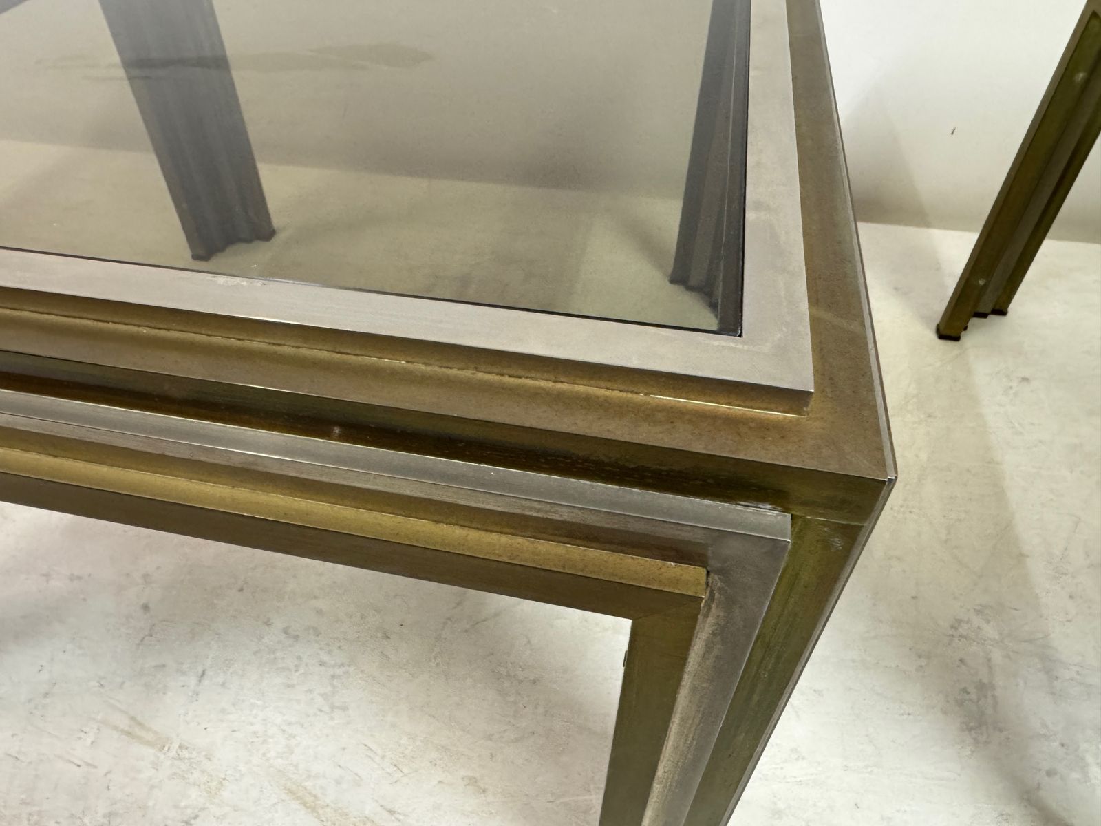 Pair Of 1970s Steel And Brass Side Tables photo 895.0