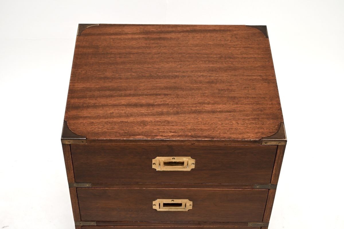 Antique Mahogany Military Campaign Style Chest Of Drawers photo buy