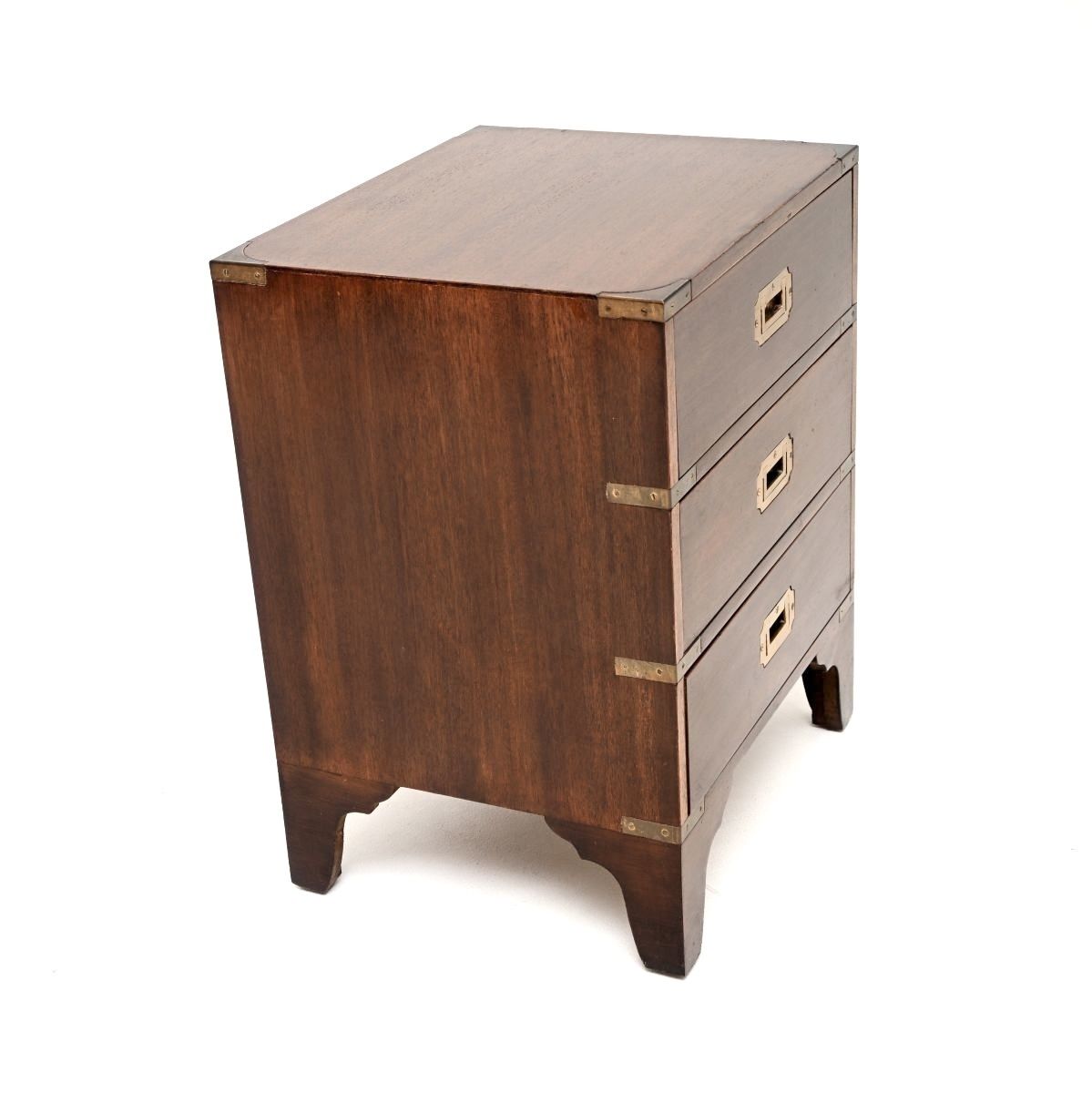 Antique Mahogany Military Campaign Style Chest Of Drawers photo vintage