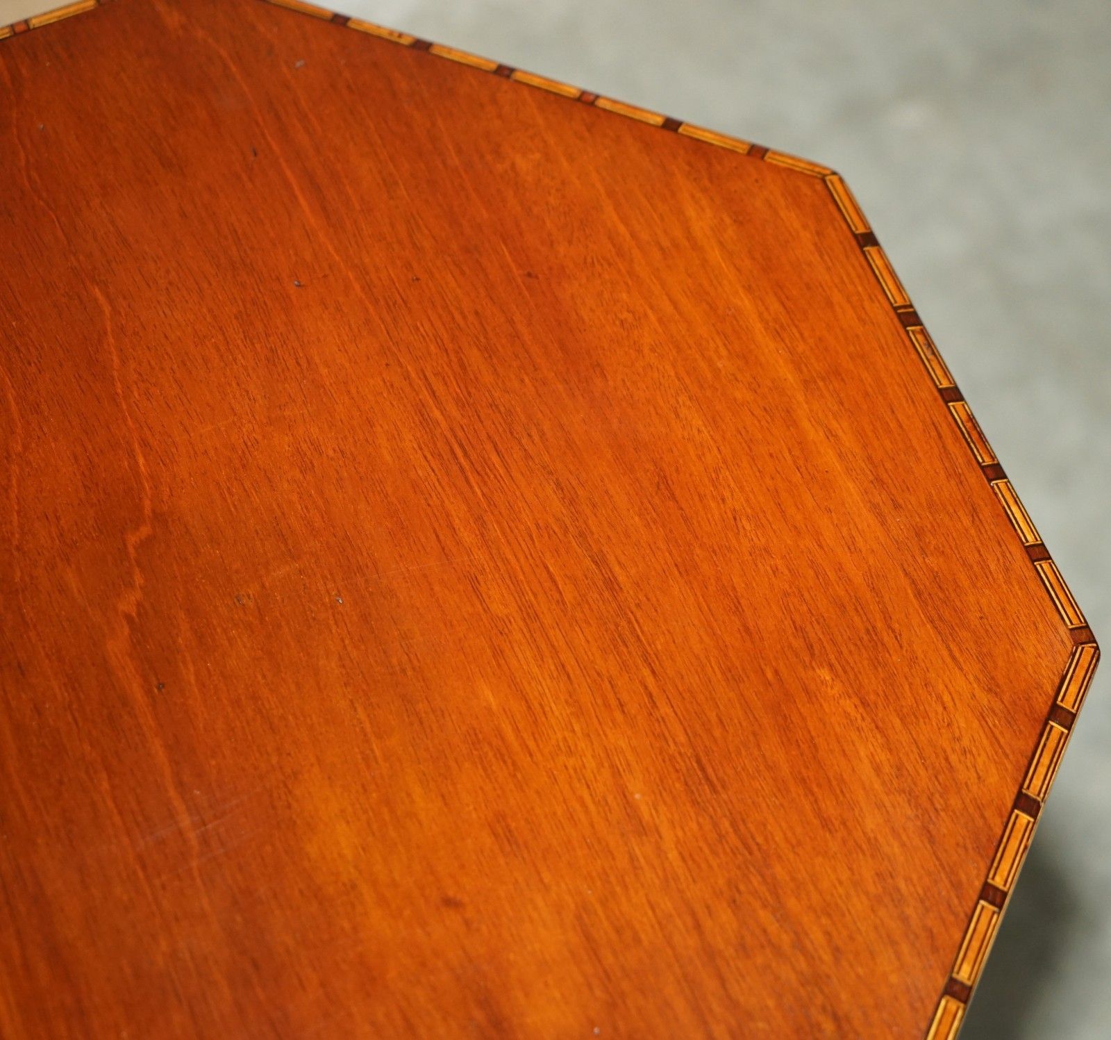 Fully Restored Sublime Antique Circa 1880 Mahogany Inlaid Tripod Side Lamp Table photo 950.0