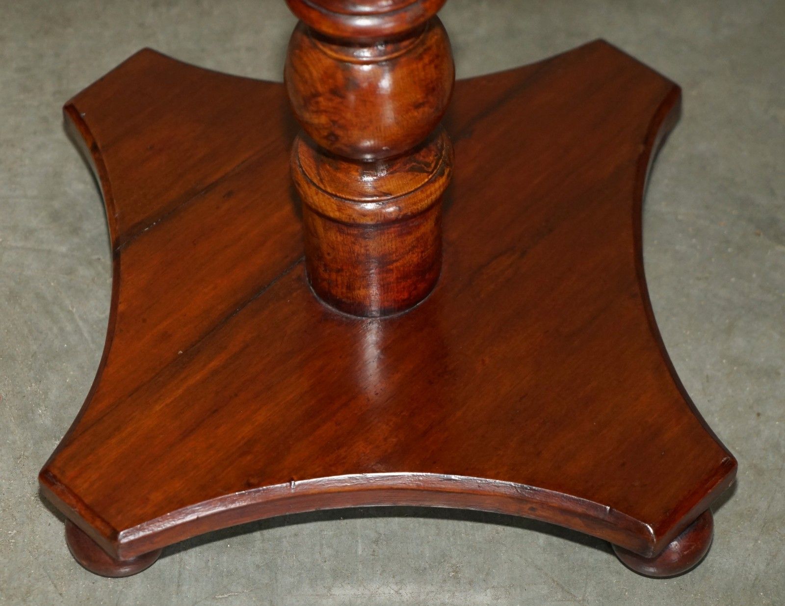photo for sale Fully Restored Sublime Antique Circa 1880 Mahogany Inlaid Tripod Side Lamp Table