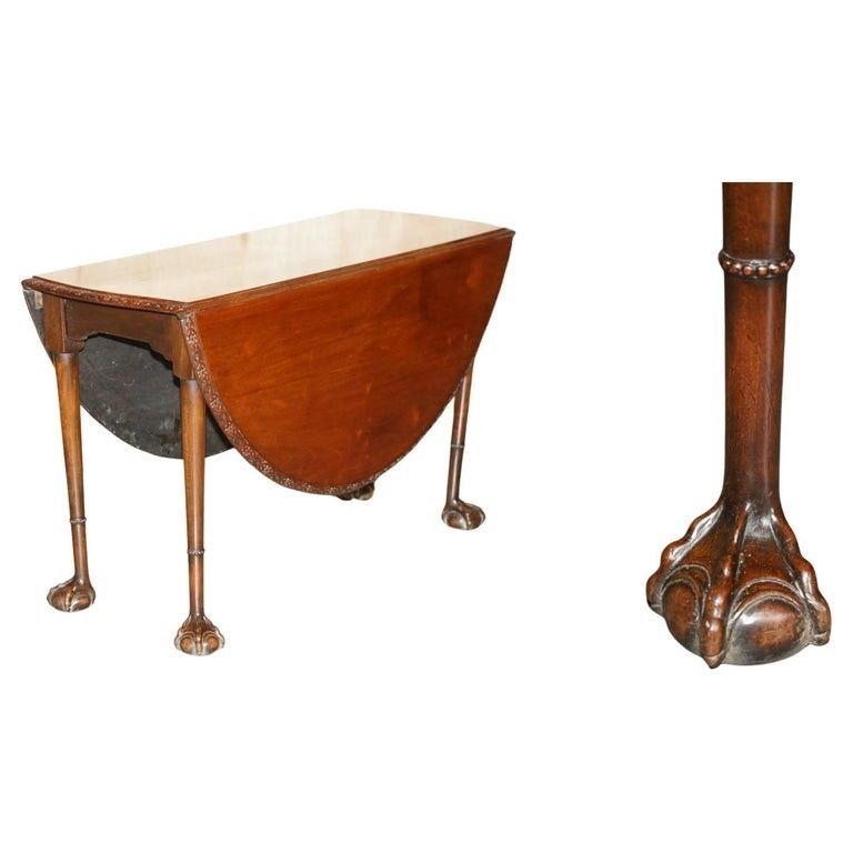 Fine Antique Georgian Irish Claw & Ball Feet Colonial Folding Hunt Dining Table