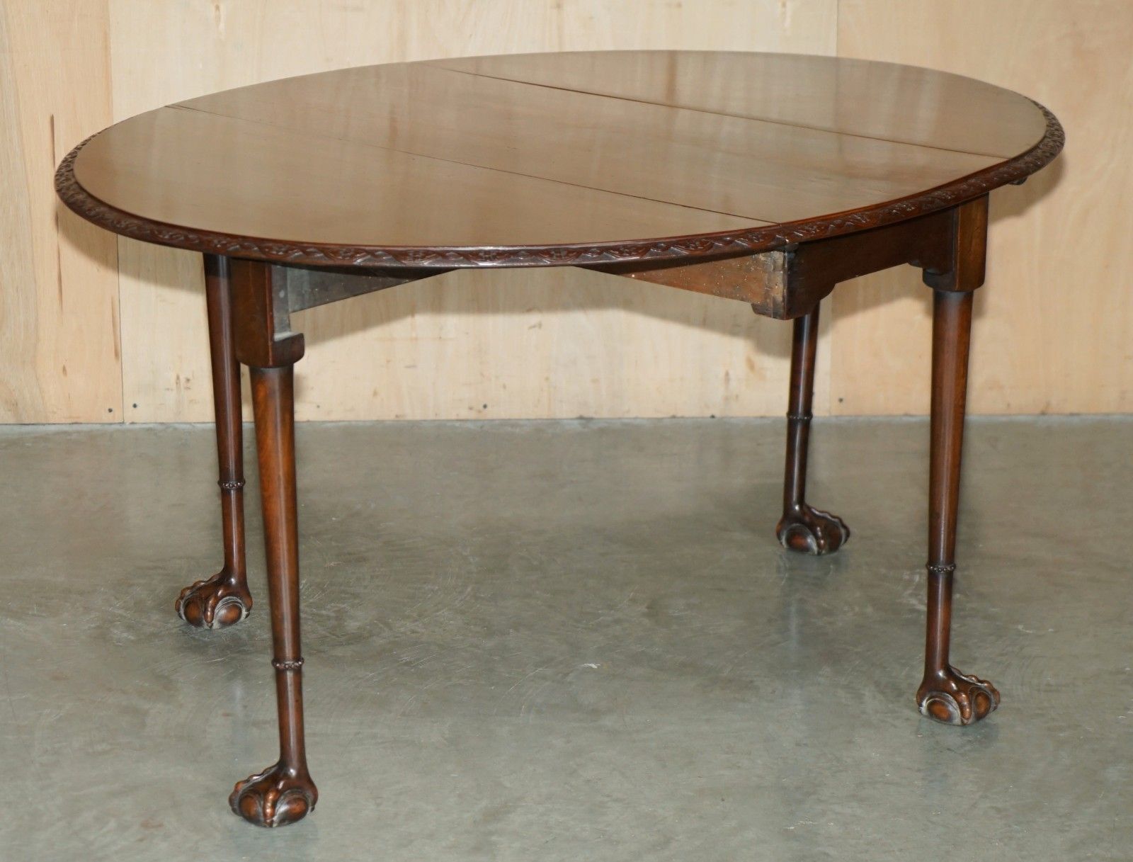 Furniture Fine Antique Georgian Irish Claw & Ball Feet Colonial Folding Hunt Dining Table photo