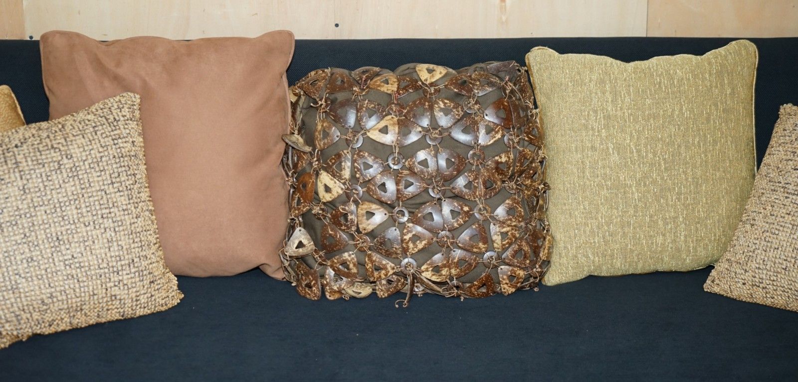 Stunning Vintage 1970's Moroccan Bamboo Framed Sofa With Aztec Style Patterns photo vinterior