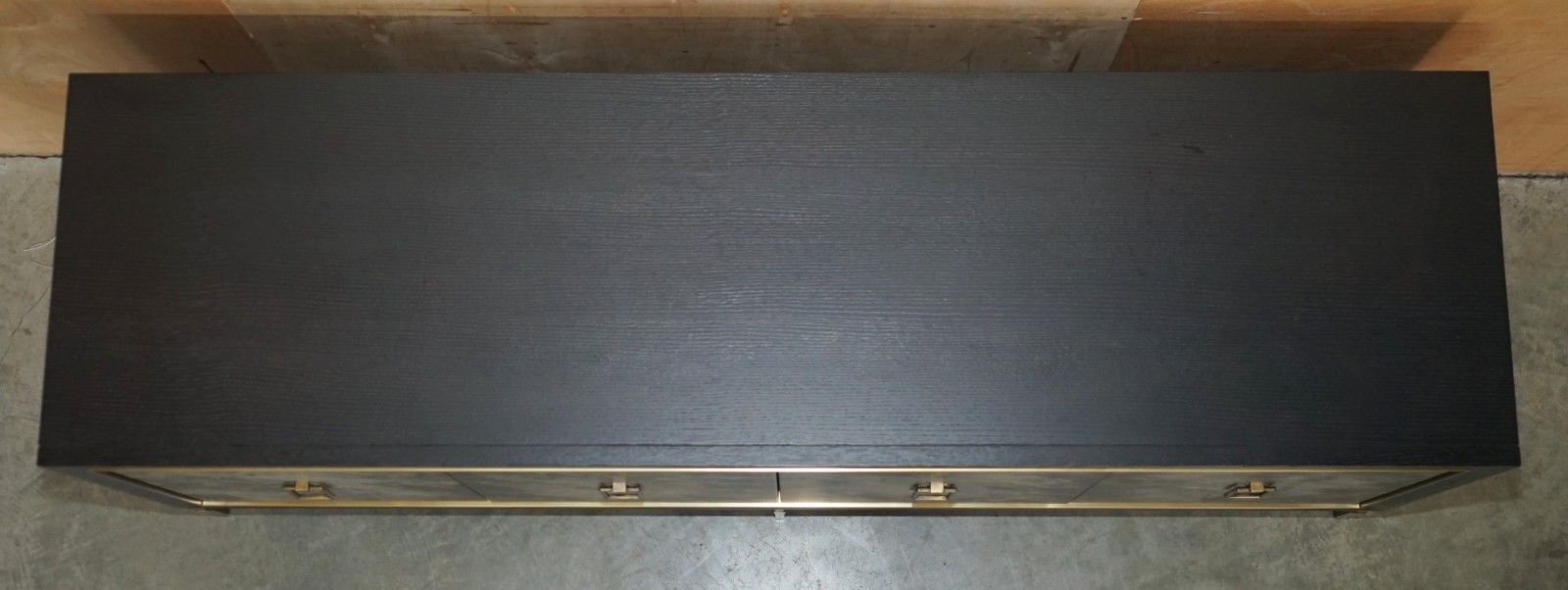 photo furniture Rrp £3095 Andrew Martin Edith Charcoal & Bronzed Sideboard Storage Drink Cabinet