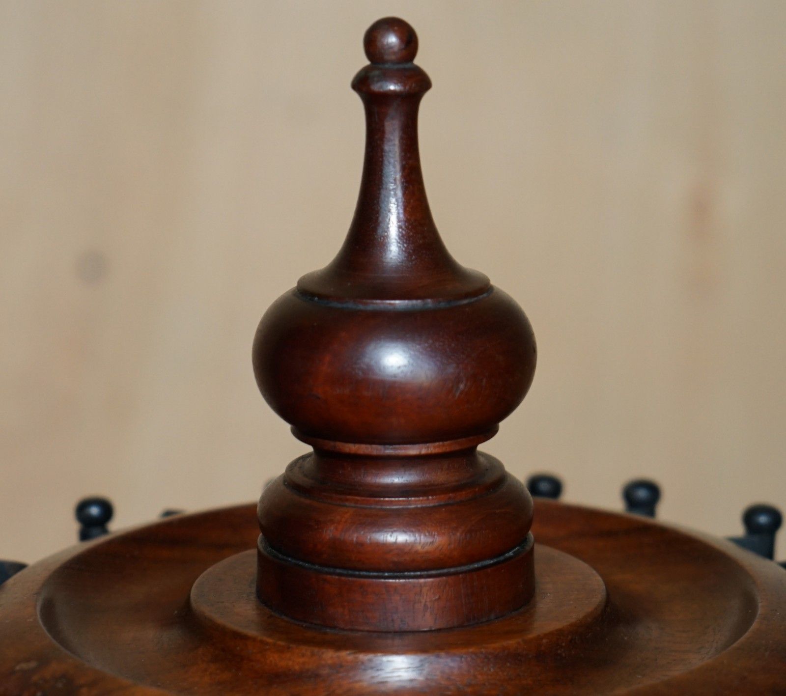 photo for sale Fine Antique 1880 Mahogany Snooker Cue Stand With Lions Hairy Paw Carved Feet