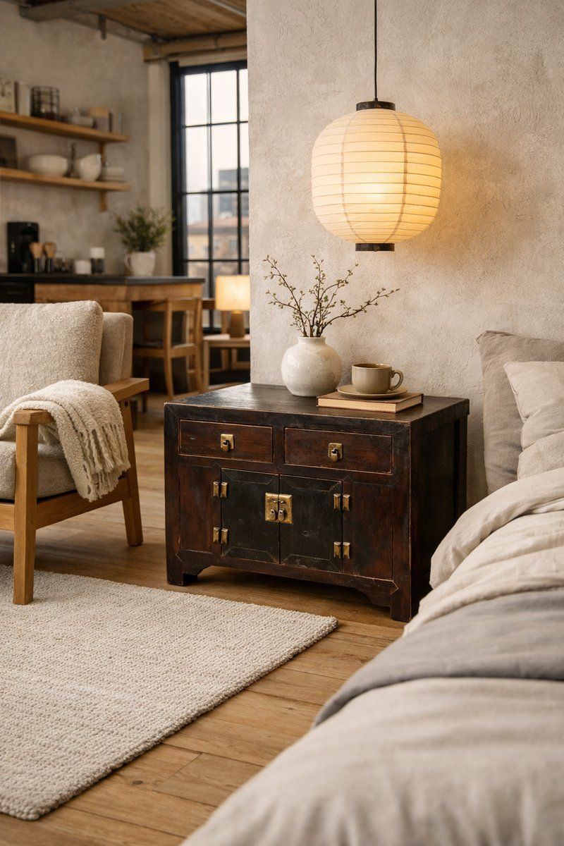 Antique Korean Zeklova Cabinet Chest With Brass, 1890s photo furniture