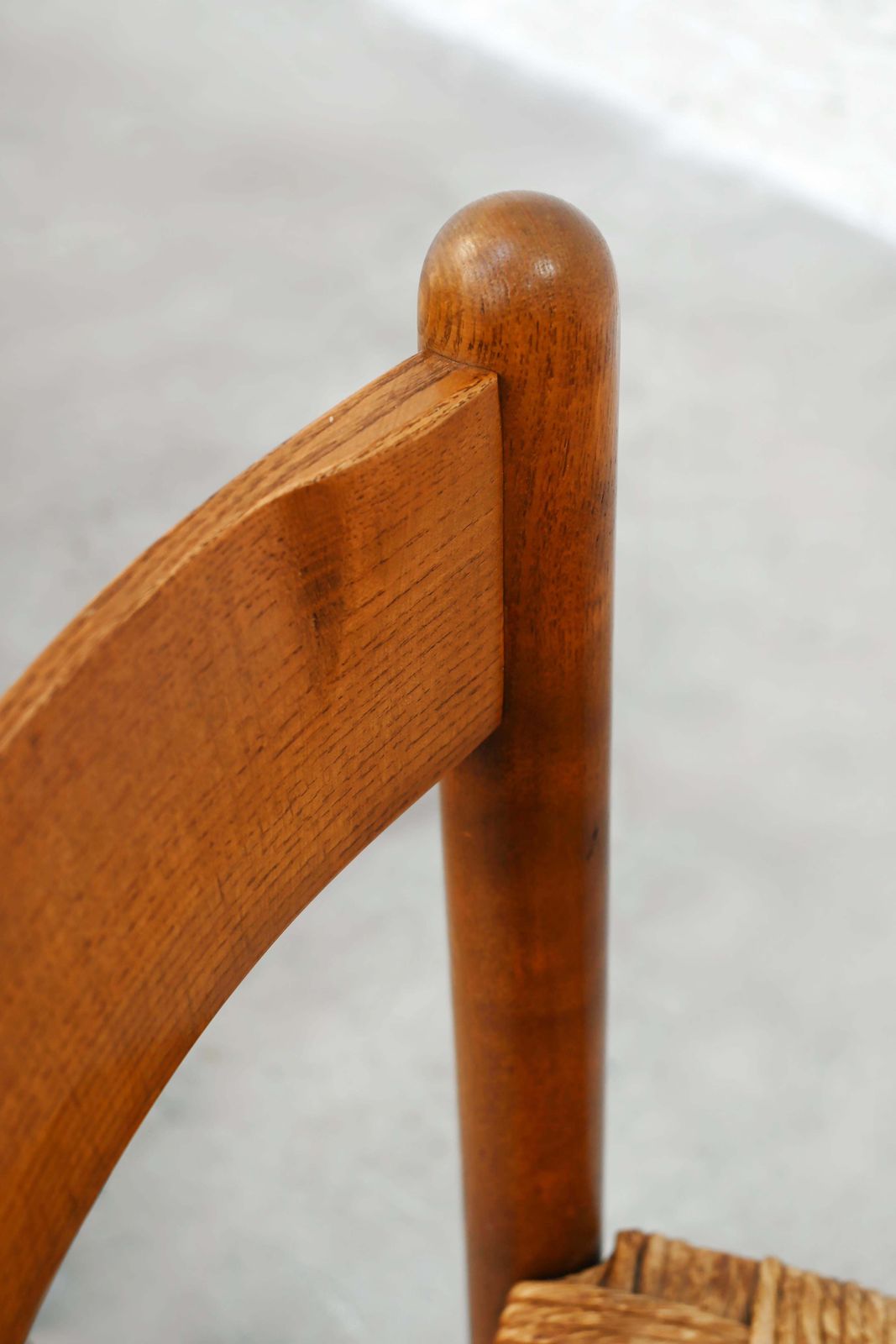 Set Of Six French Oak Dining Chairs With Rush Seats, 1960's photo 3112.0