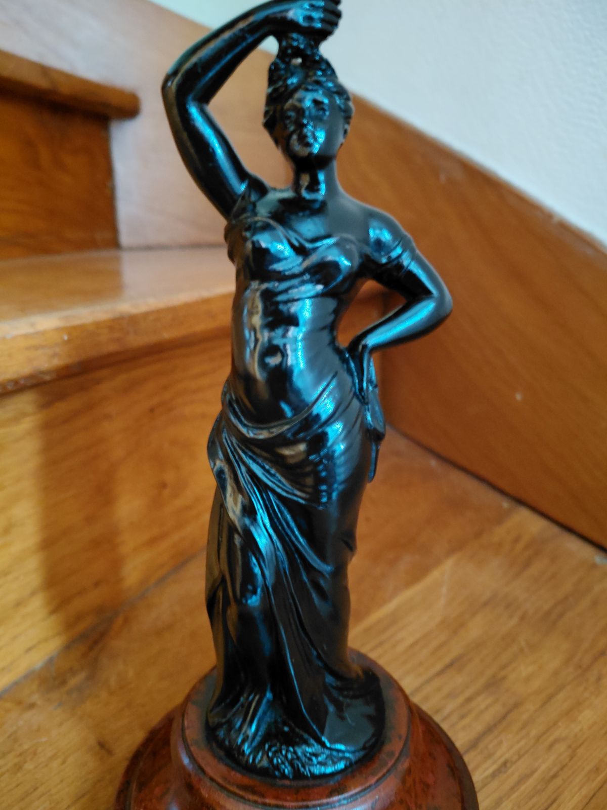 Antique French Lady Figurine Oil Lamp