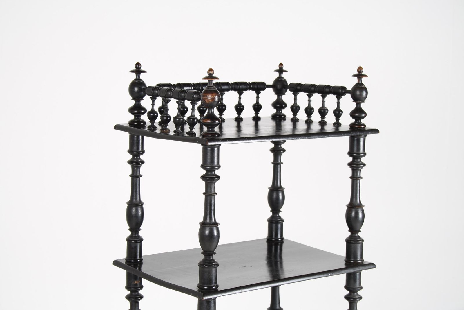 19th Century Ebonised Whatnot Shelf Unit With Gallery Top photo buy