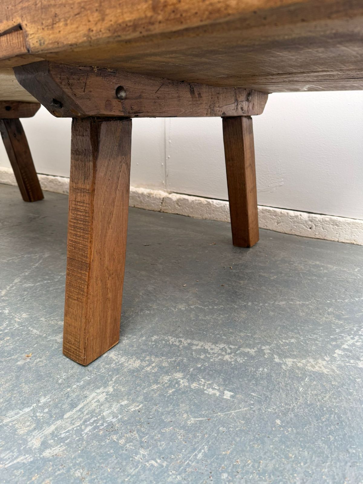 A Huge Original Hungarian Antique Oak/Hardwood Pig Bench 187cm/6ft photo buy