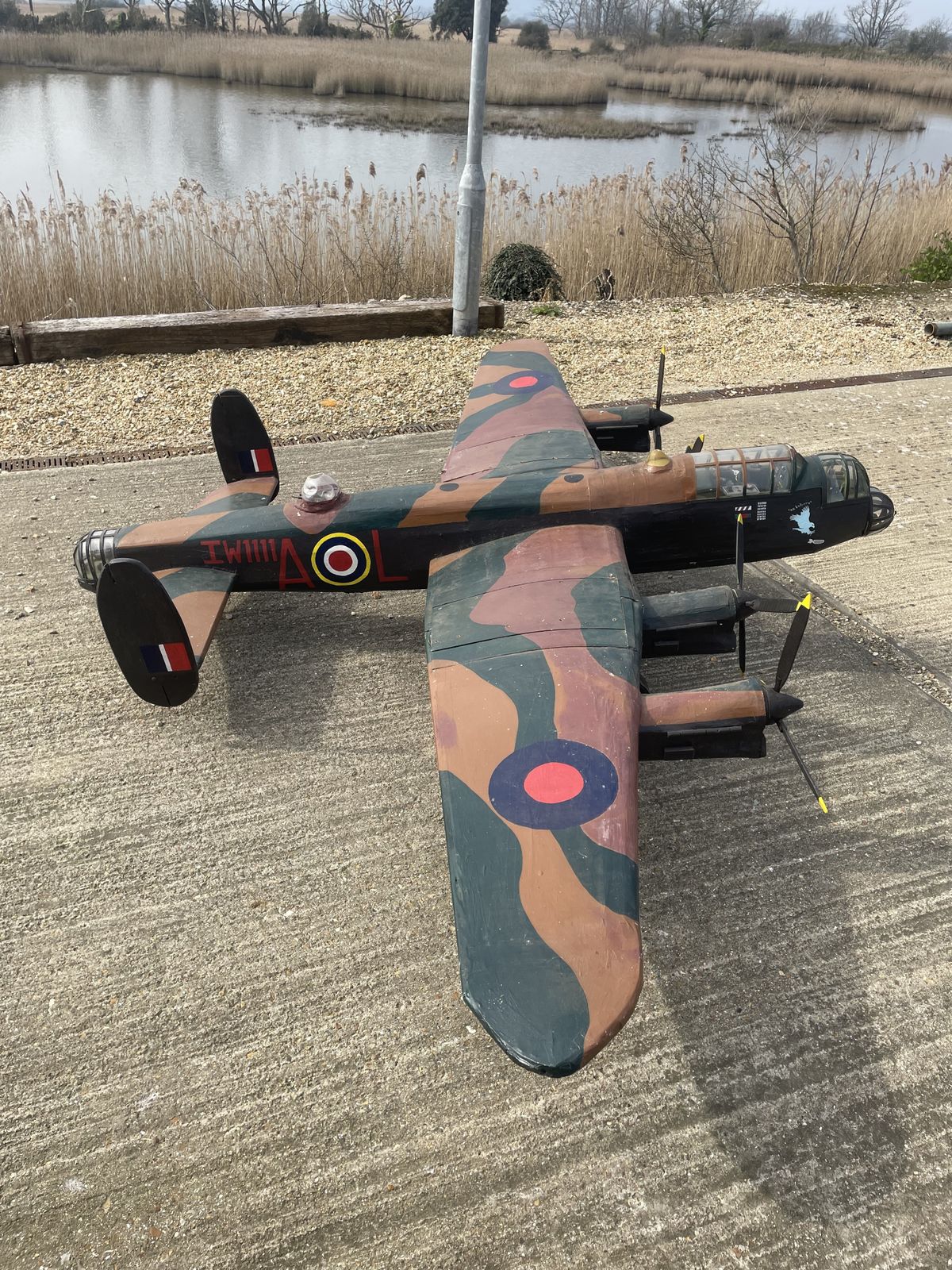 photo buy Enormous Naive Wooden Lancaster Model Airplane