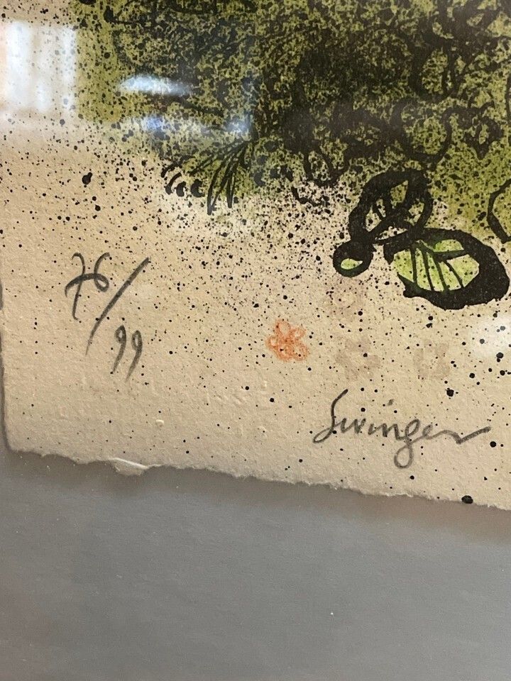 Ronald Searle Swinger Original Lithograph Signed And Numbered In Pencil 1980 photo for sale