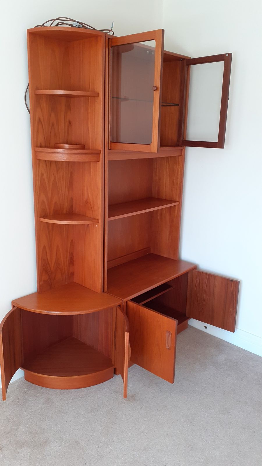 1970s Vintage Mid Century Gplan Fresco Teak Wall Units/Tall Sideboard photo for sale
