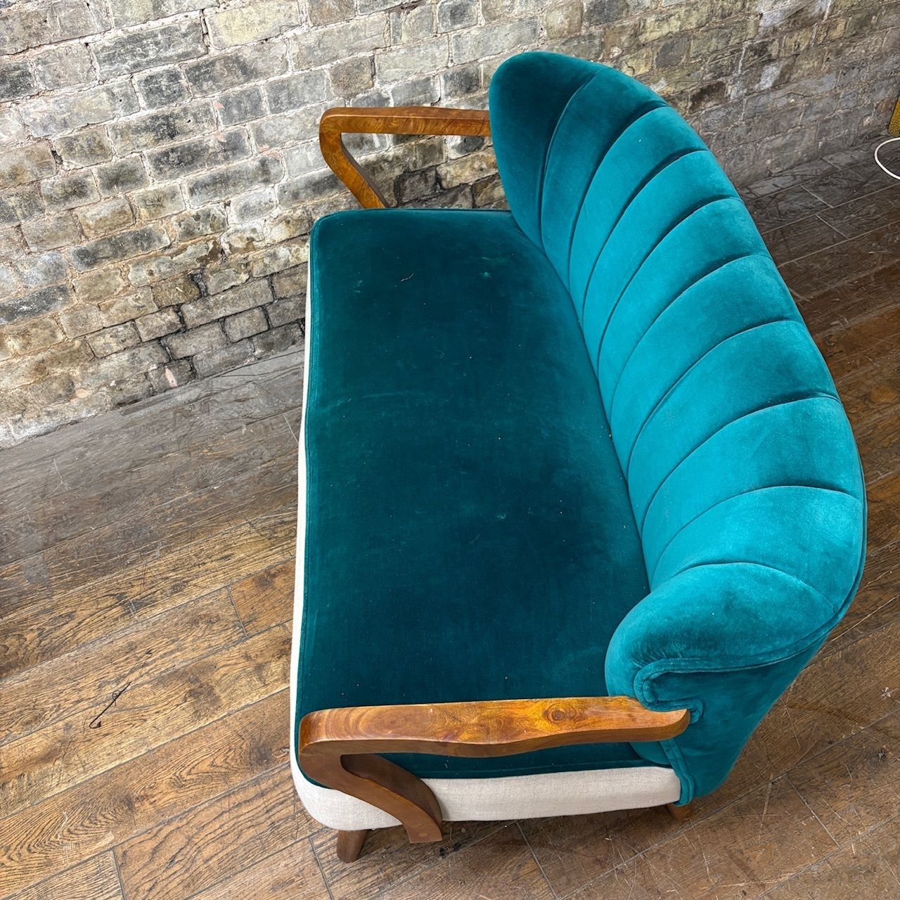 Mid Century Curved Back Sofa photo vinterior