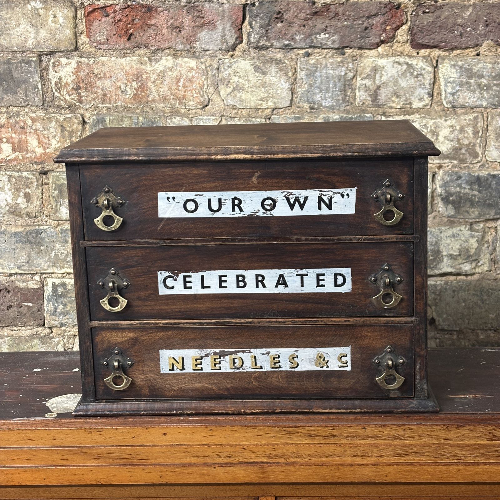1920s Draper’s Countertop Needle Drawer Cabinet photo for sale