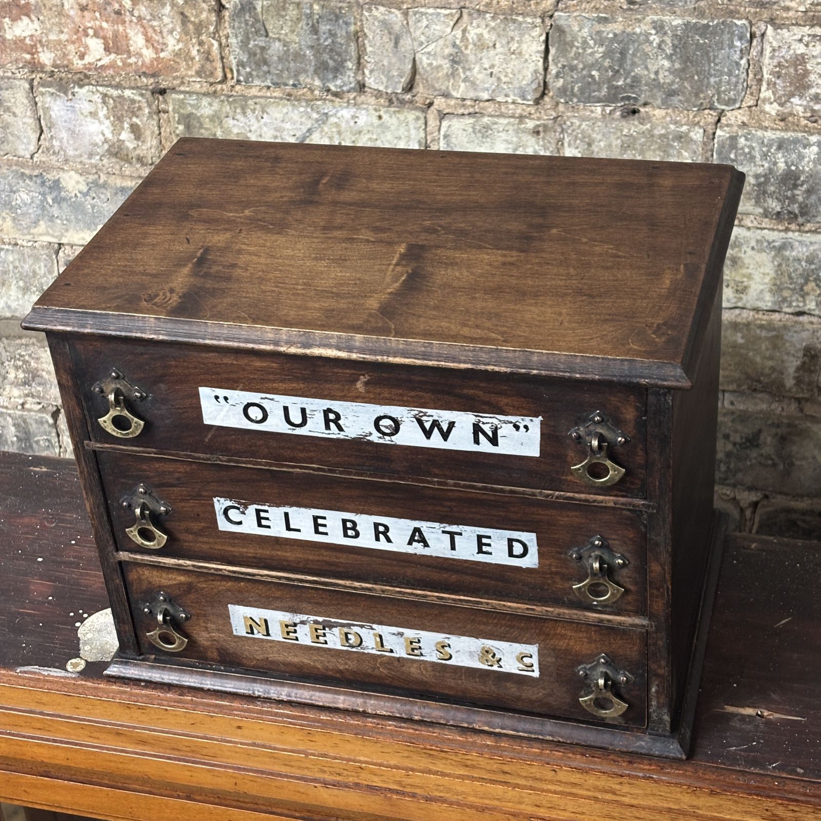 1920s Draper’s Countertop Needle Drawer Cabinet photo Furniture