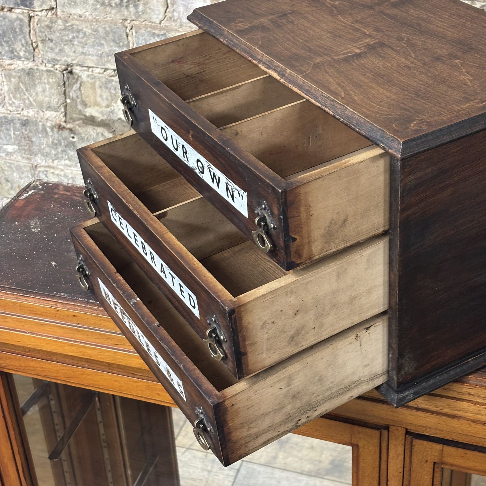 1920s Draper’s Countertop Needle Drawer Cabinet photo 297.0