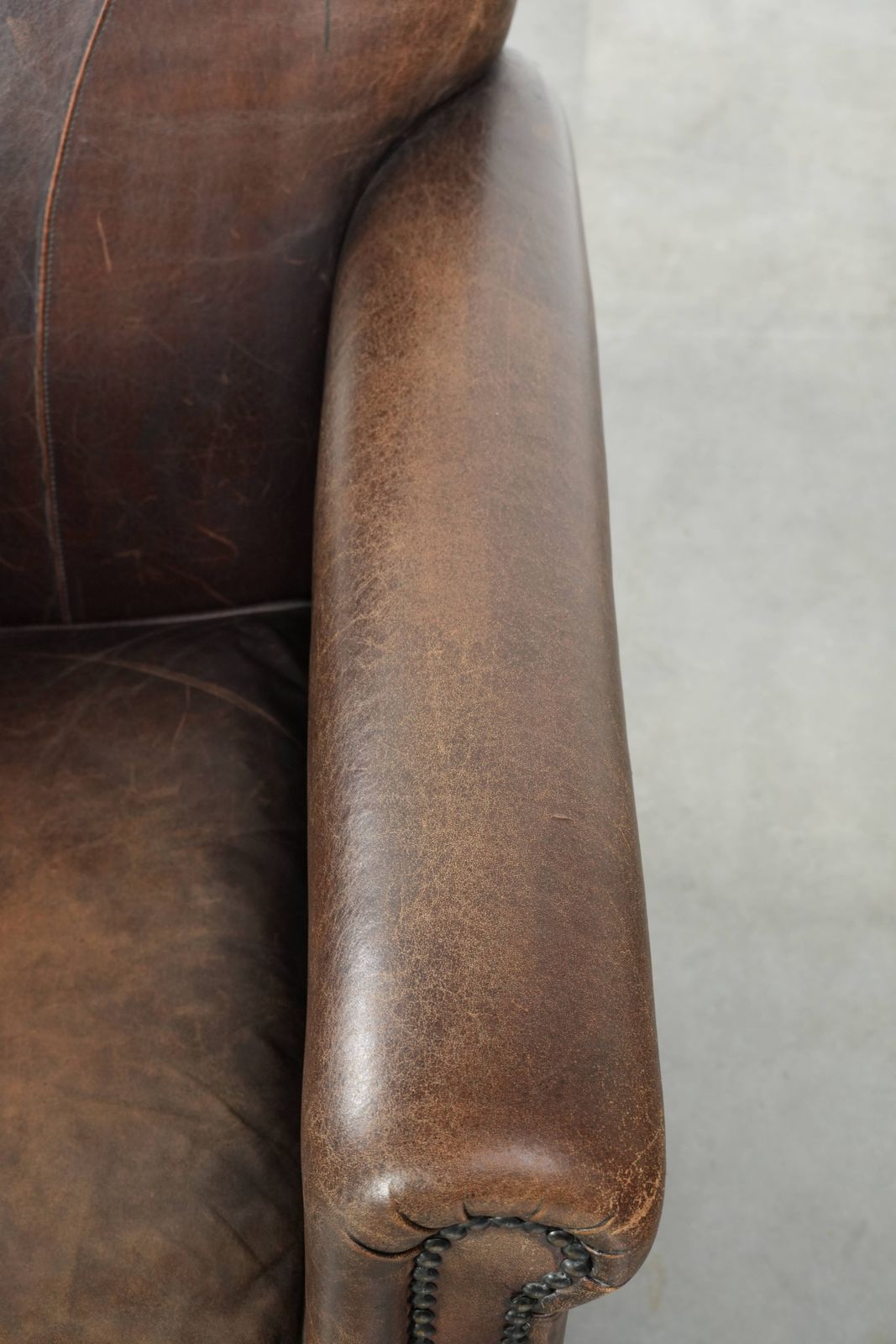 photo furniture Timeless, Luxurious, And Characterful Set Of Two Sheepskin Designer Armchairs With A Beautiful Patina
