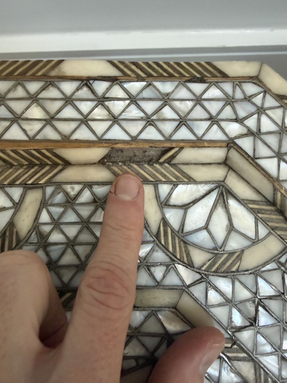 Pair Of Syrian Side Table   Mother Of Pearl / Camel Bone Inlay photo vinterior