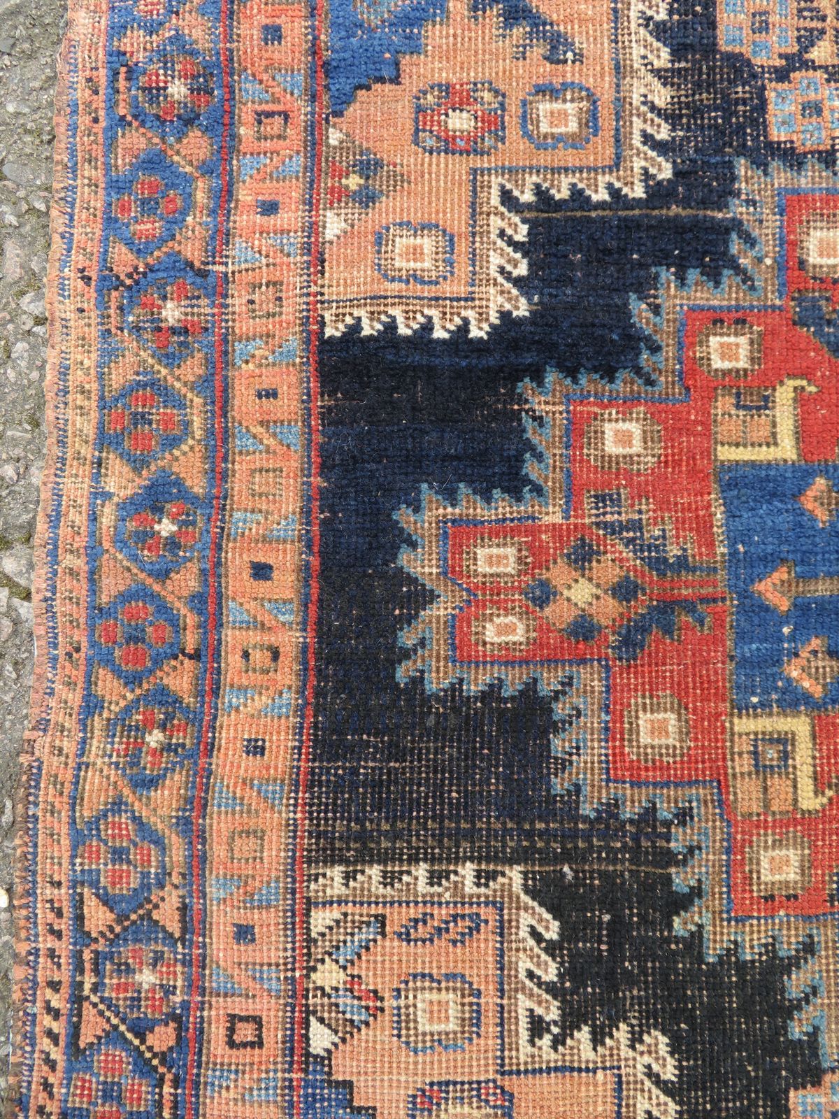 Antique Distressed Rug. 116cm X 92cm. photo buy