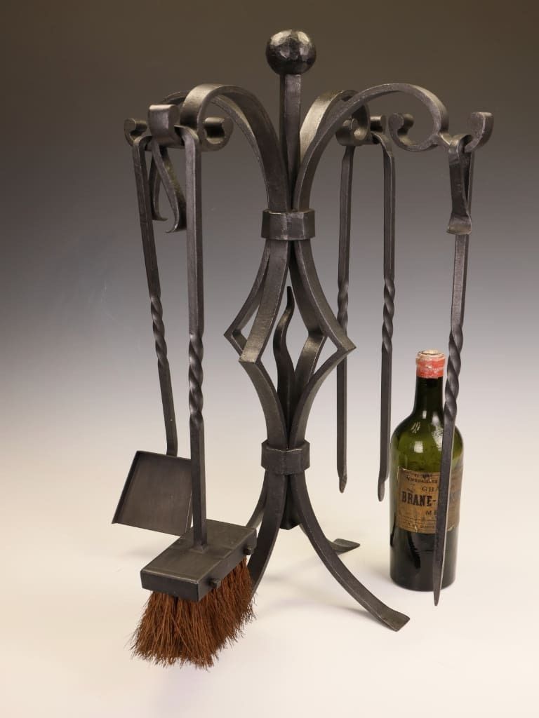 Hand Forged Iron Fireside Companion Set | Arts & Crafts / Early 20th Century photo for sale