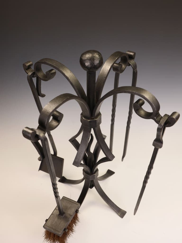 Hand Forged Iron Fireside Companion Set | Arts & Crafts / Early 20th Century photo Home Fixtures